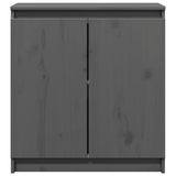 Armoire latérale gris 60x36x65 cm bois de pin massif