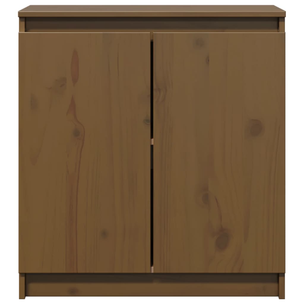 Armoire latérale marron miel 60x36x65 cm bois de pin massif