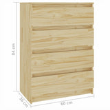 Beistellschrank 60x36x84 cm Massives Kiefernholz