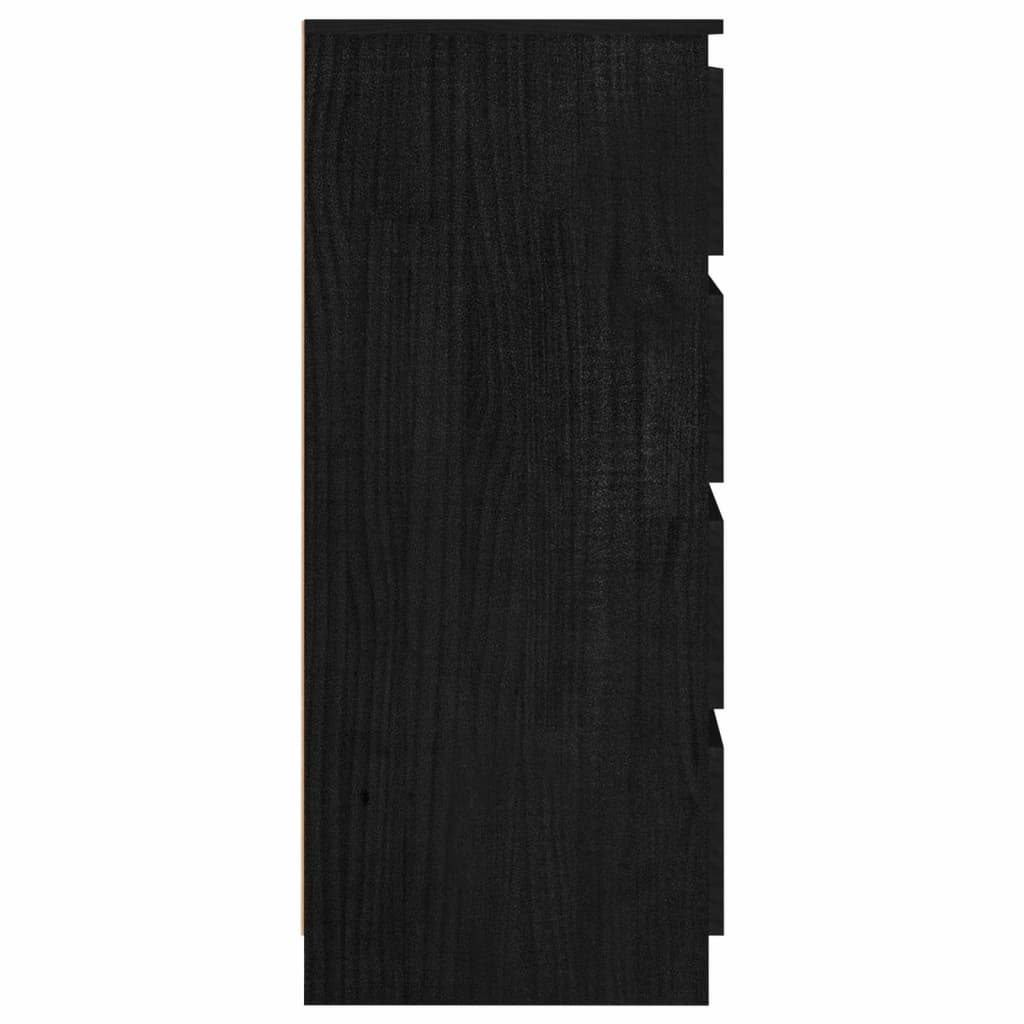 Armoire d'appoint Noir 60x36x84 cm Bois de pin massif