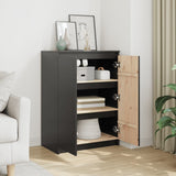 Buffet Noir 60x36x84 cm Bois de pin massif