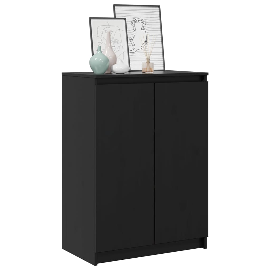 Buffet Noir 60x36x84 cm Bois de pin massif