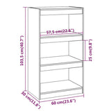 Bibliothèque/Séparateur de pièce 60x30x103,5 cm pin massif