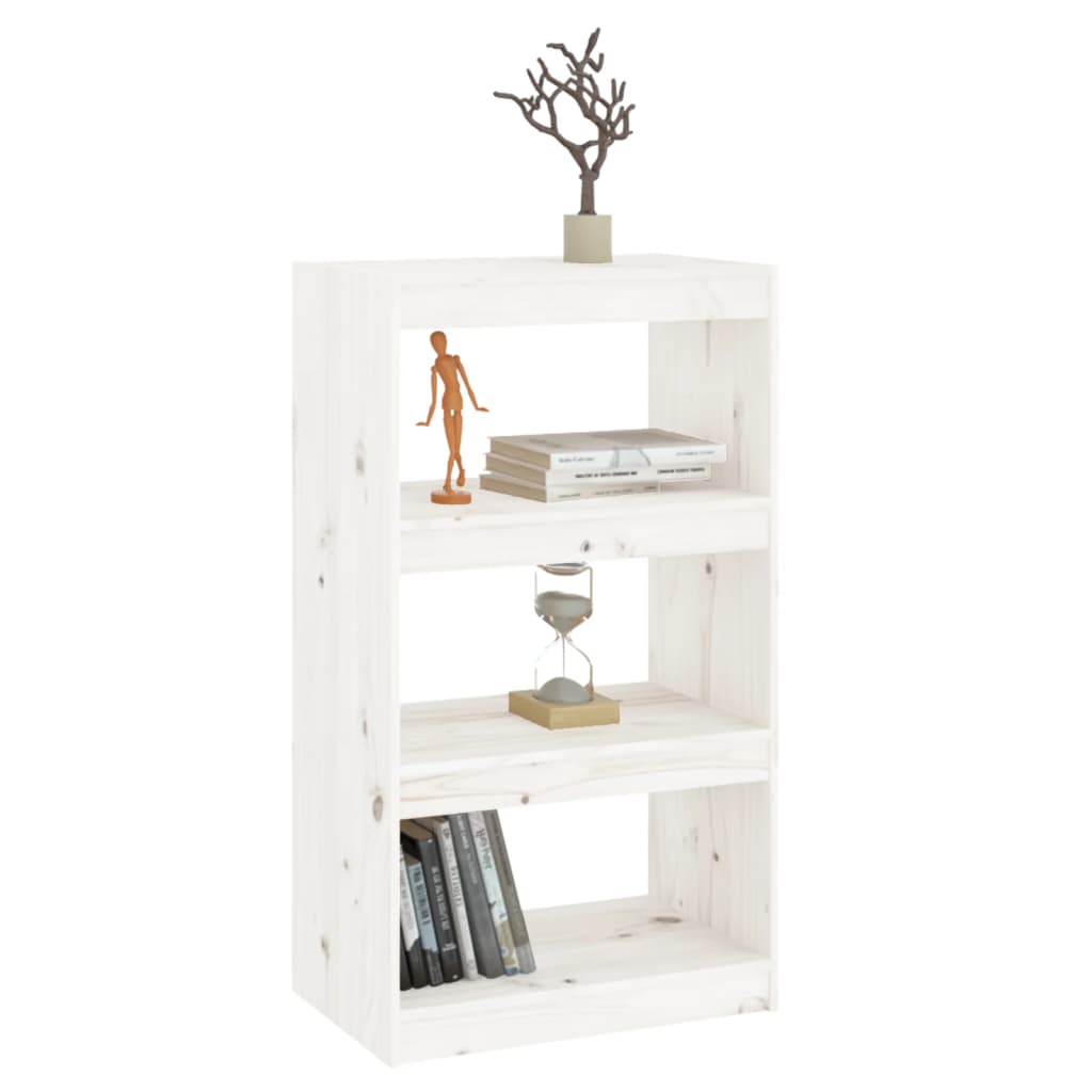 Bibliothèque/Séparateur de pièce Blanc 60x30x103,5cm pin massif