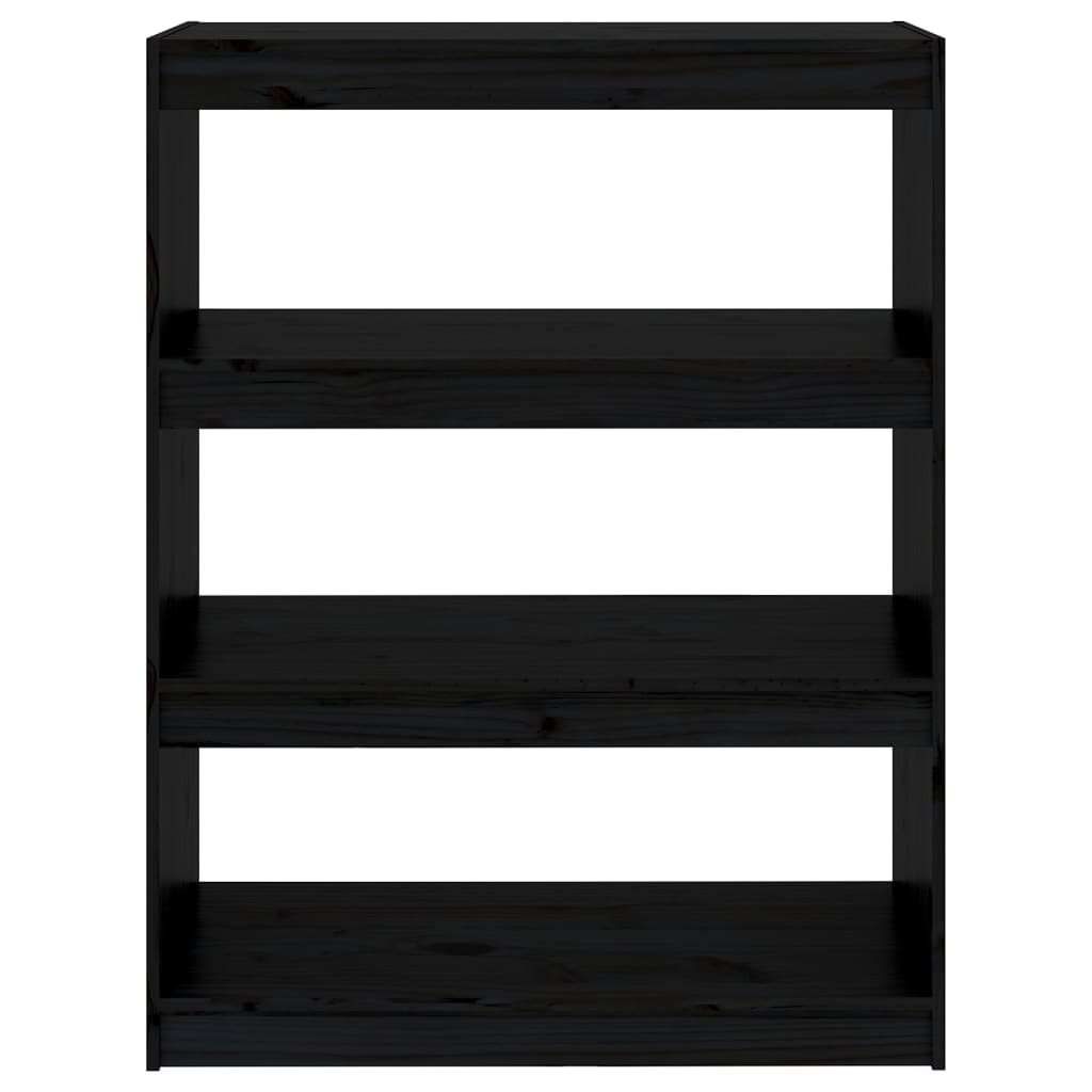 Bibliothèque/Séparateur de pièce Noir 80x30x103,5 cm Pin massif