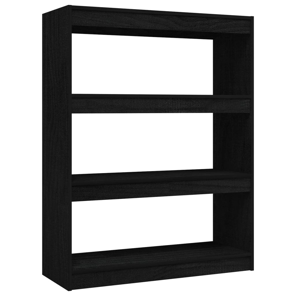 Bibliothèque/Séparateur de pièce Noir 100x30x103 cm Pin massif