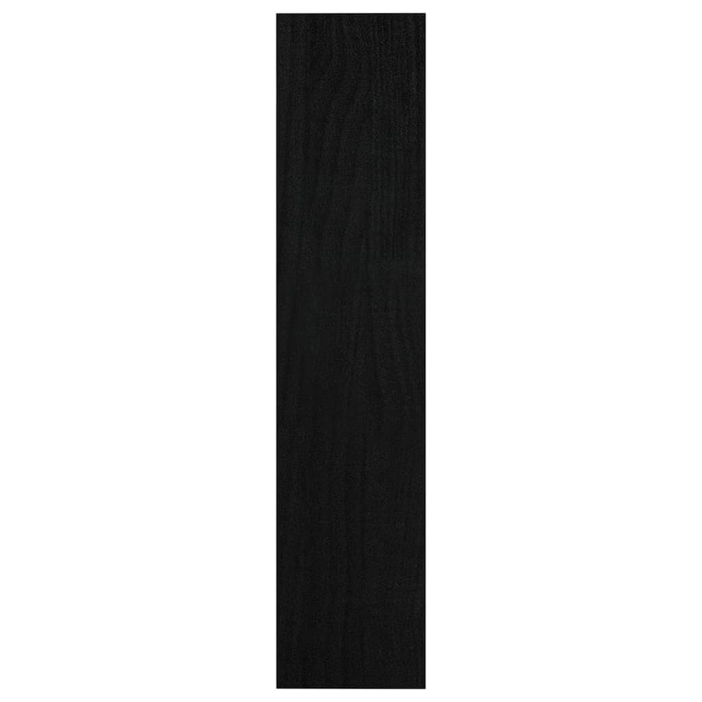 Bibliothèque/Séparateur de pièce Noir 100x30x135,5cm Pin massif