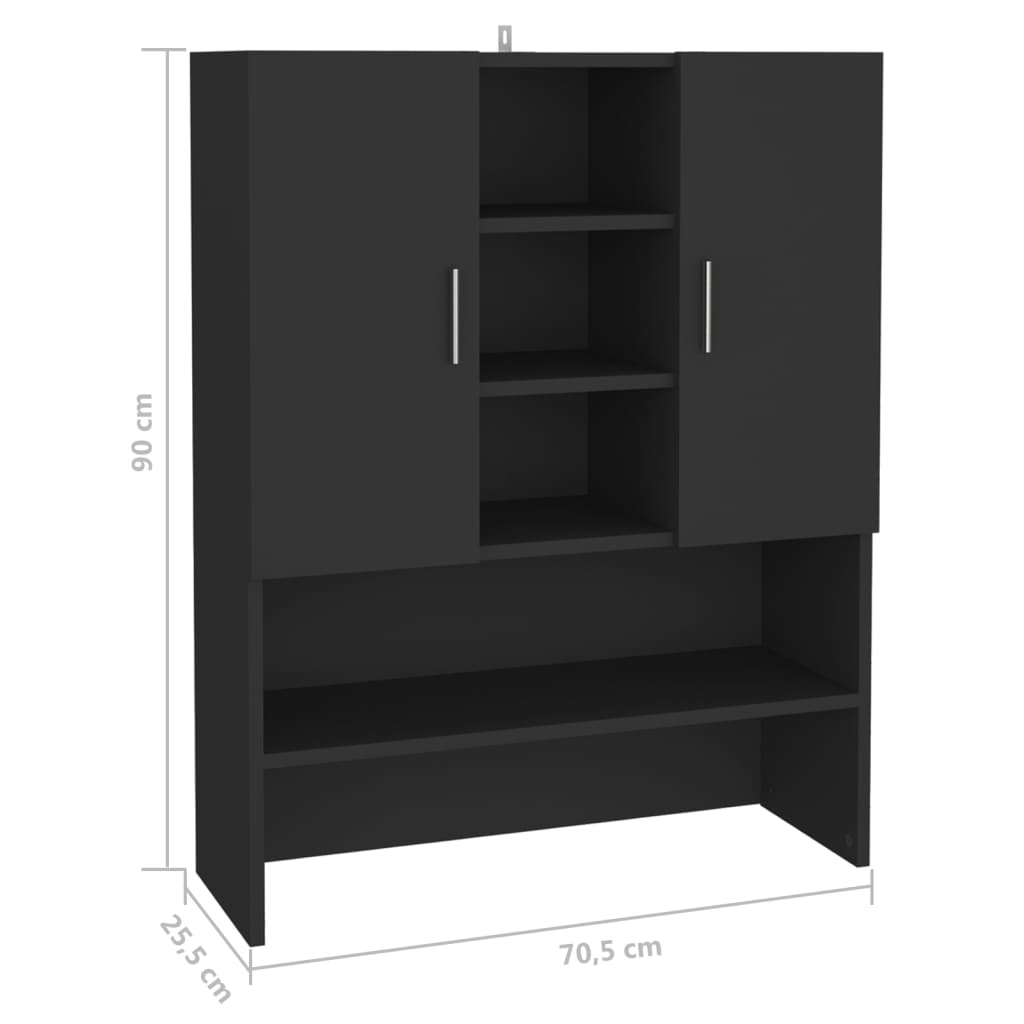 Meuble pour machine à laver Noir 70,5x25,5x90 cm