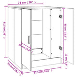 Meuble pour machine à laver Noir 71x71,5x91,5 cm