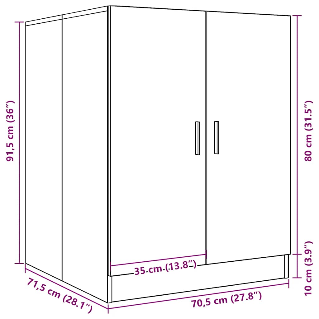 Meuble pour machine à laver Noir 71x71,5x91,5 cm