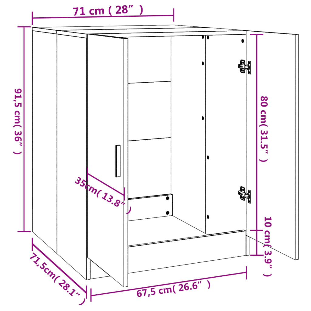 Meuble pour machine à laver Blanc brillant 71x71,5x91,5 cm