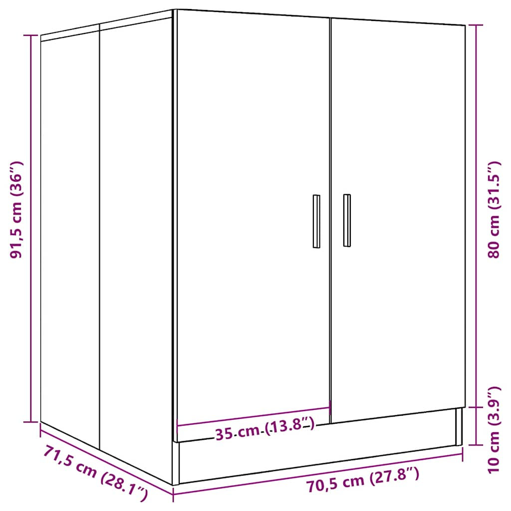 Meuble pour machine à laver Blanc brillant 71x71,5x91,5 cm