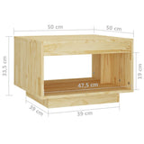 Couchtisch 50x50x33,5 cm aus massivem Kiefernholz