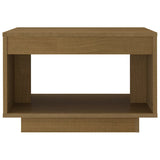 Table basse marron miel 50x50x33,5 cm bois de pin massif