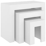 Tables basses gigognes 3 pcs Blanc Bois d’ingénierie