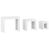 Tables basses gigognes 3 pcs Blanc Bois d’ingénierie