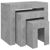 Nesting Coffee Tables 3 pcs Concrete Grey Engineered Wood