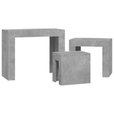 Tables basses gigognes 3 pcs Gris béton Bois d'ingénierie