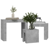 Nesting Coffee Tables 3 pcs Concrete Grey Engineered Wood