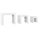 Tables basses gigognes 3 pcs Blanc brillant Bois d'ingénierie