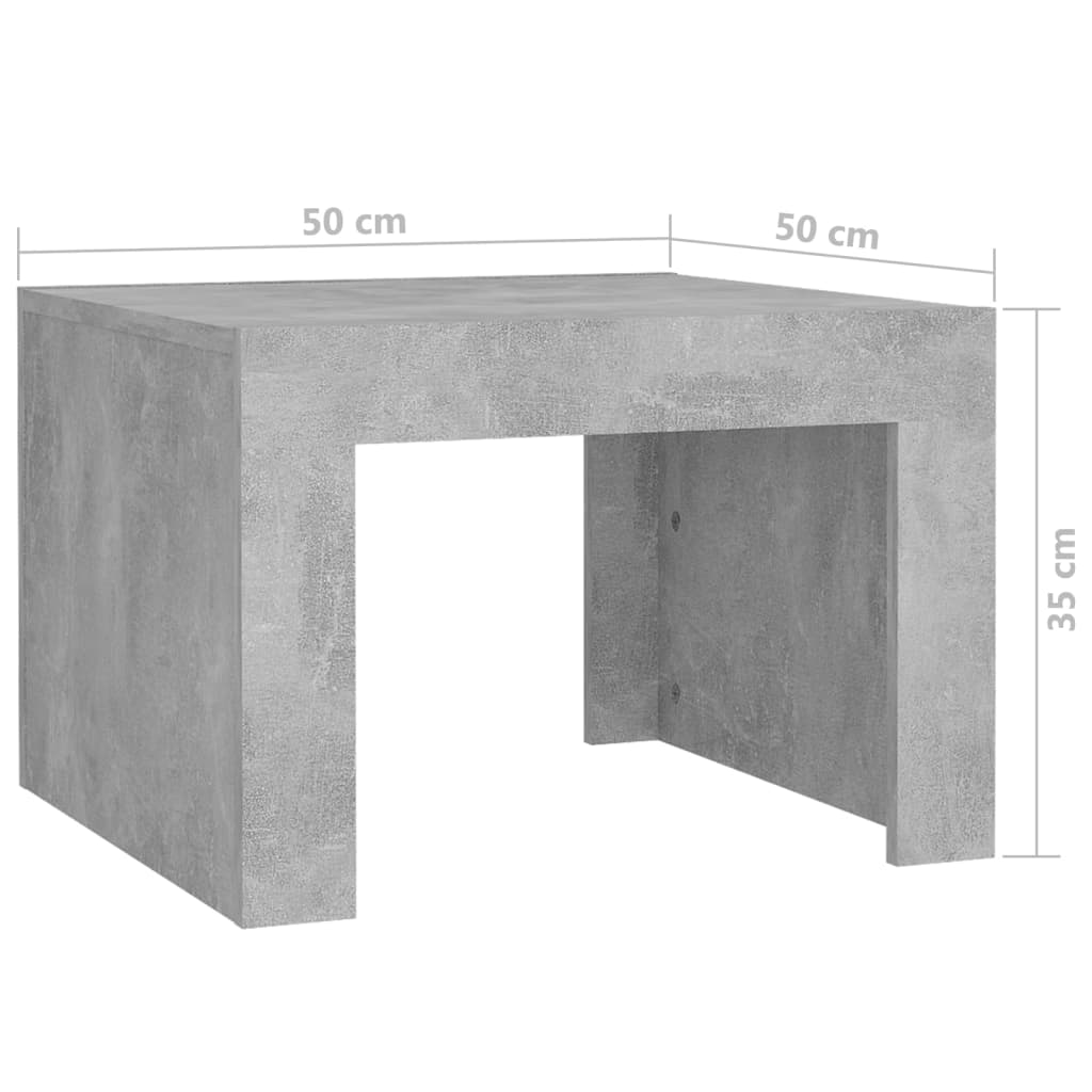 Table basse gris béton 50x50x35 cm bois d'ingénierie