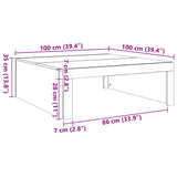 Table basse blanc 100x100x35 cm bois d'ingénierie