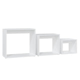 Tables gigognes 3 pcs Blanc Aggloméré