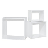 Tables gigognes 3 pcs Blanc Aggloméré