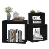 Nesting tables 3 pcs Black Chipboard