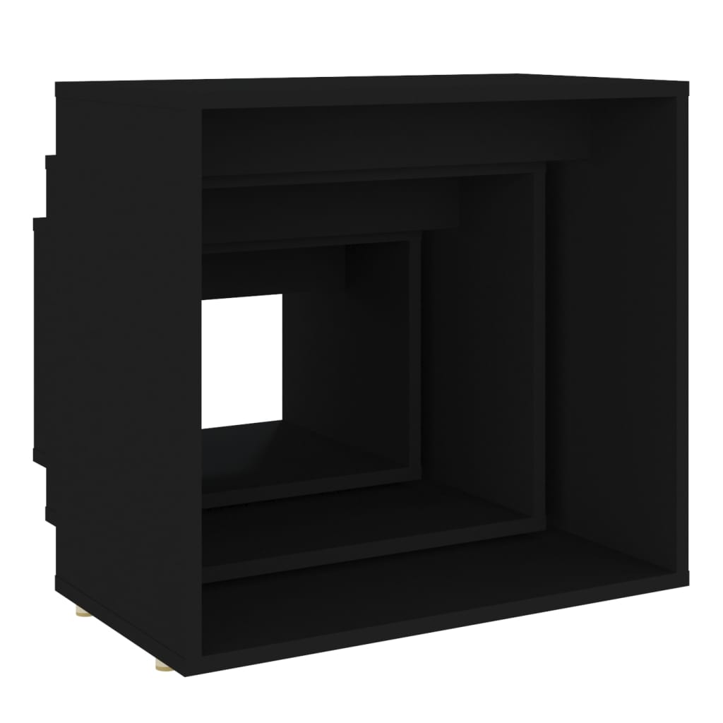 Nesting tables 3 pcs Black Chipboard