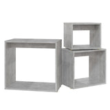 Tables gigognes 3 pcs Gris béton Aggloméré