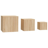 Tables d'appoint 3 pcs Chêne Sonoma Aggloméré