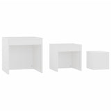 Tables gigognes 3 pcs Blanc Aggloméré