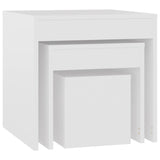 Tables gigognes 3 pcs Blanc Aggloméré