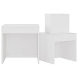 Tables gigognes 3 pcs Blanc Aggloméré