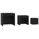 Tables gigognes 3 pcs Noir Aggloméré