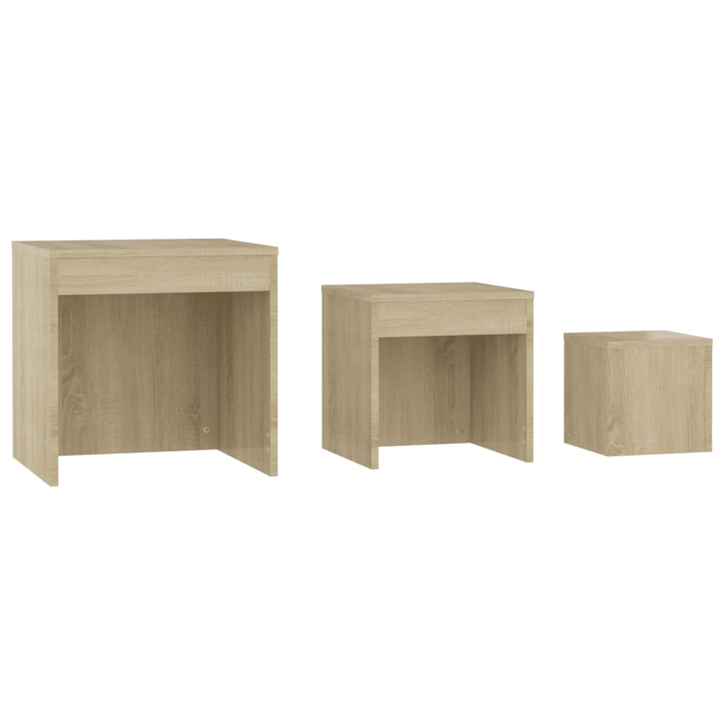 Nesting Tables 3 pcs Sonoma Oak Chipboard