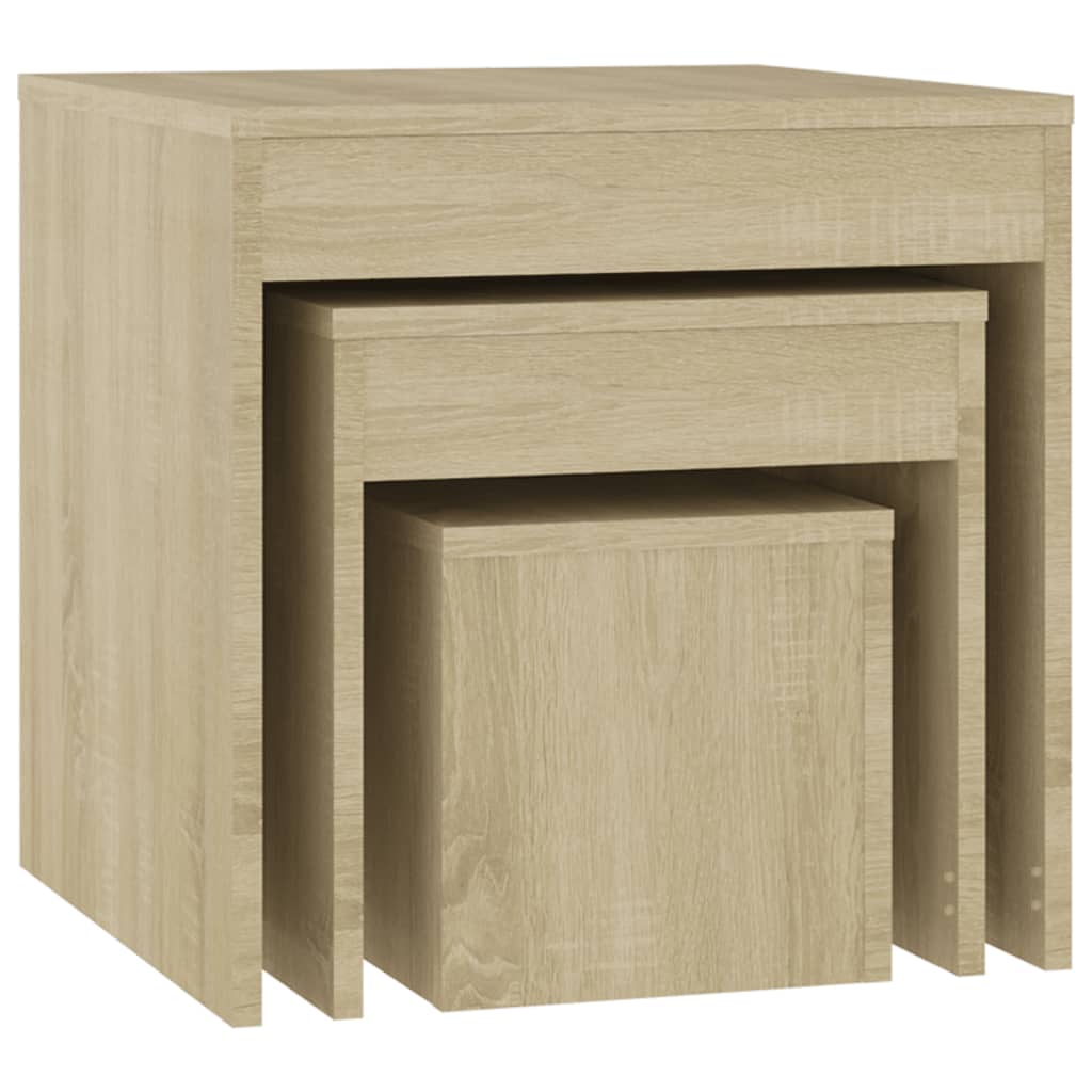 Nesting Tables 3 pcs Sonoma Oak Chipboard