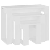 Tables gigognes 3 pcs Blanc Bois d'ingénierie