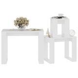 Tables gigognes 3 pcs Blanc Bois d'ingénierie