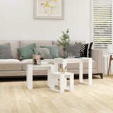 Tables gigognes 3 pcs Blanc Bois d'ingénierie