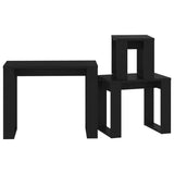 Tables gigognes 3 pcs Noir Bois d'ingénierie