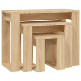 Tables gigognes 3 pcs Chêne sonoma Bois d'ingénierie