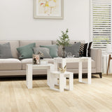 Nesting Tables 3 pcs White Gloss Engineered Wood