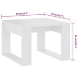 Side table White 50x50x35 cm Engineered wood