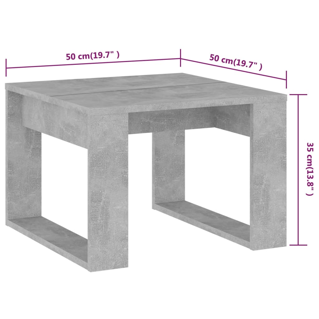 Beistelltisch Betongrau 50x50x35 cm Holzwerkstoff