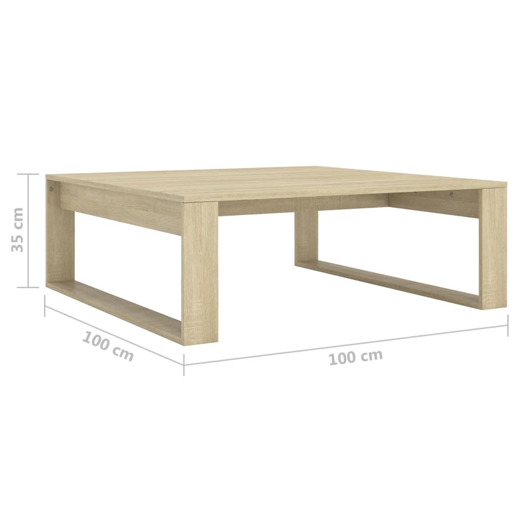 Table basse Chêne sonoma 100x100x35 cm Bois d'ingénierie