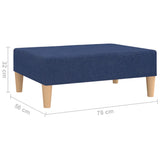 Fußhocker Blau 78x56x32 cm Stoff