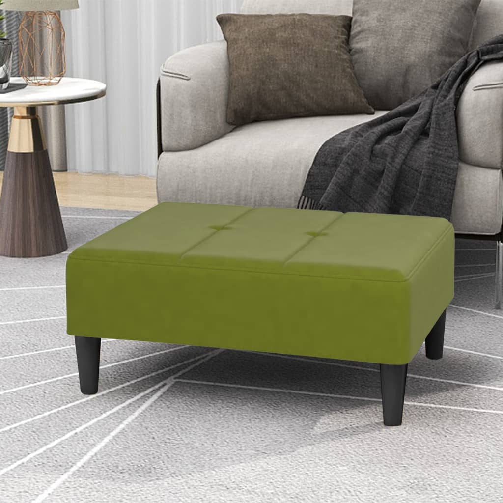 Repose-pied Vert clair 78x56x32 cm Velours