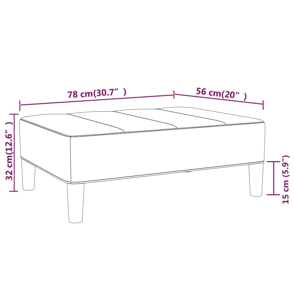 Fußhocker Creme 78x56x32 cm Stoff